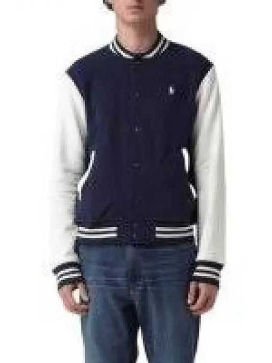 Points Wimbledon Double Knit Baseball Jacket Navy - POLO RALPH LAUREN - BALAAN 1