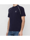 Logo Raglan Line Crew Neck Short Sleeve T-Shirt Navy - BRUNELLO CUCINELLI - BALAAN 4