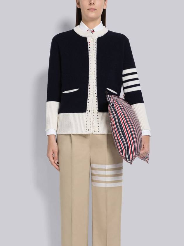 Crew neck cardigan navy FKC454AY1026 - THOM BROWNE - BALAAN 10