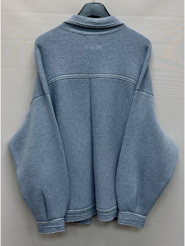 Denim oversized cashmere cotton jacket - BARRIE - BALAAN 6