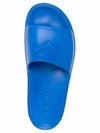 triangle logo rubber slippers light blue - PRADA - BALAAN.