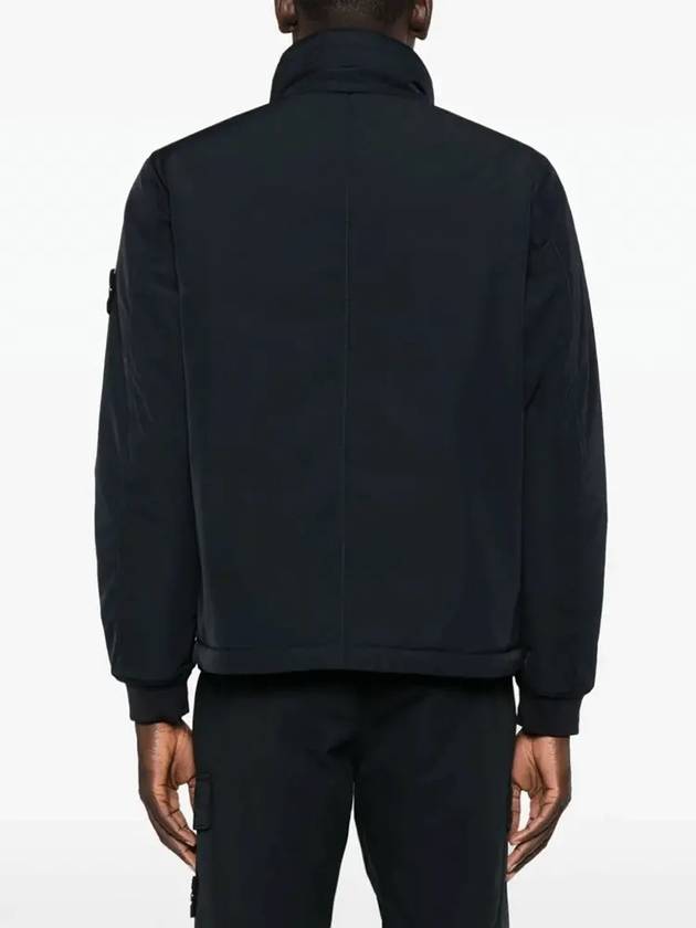 Logo Micro Twill  Zip Up Jacket Navy - STONE ISLAND - BALAAN 4