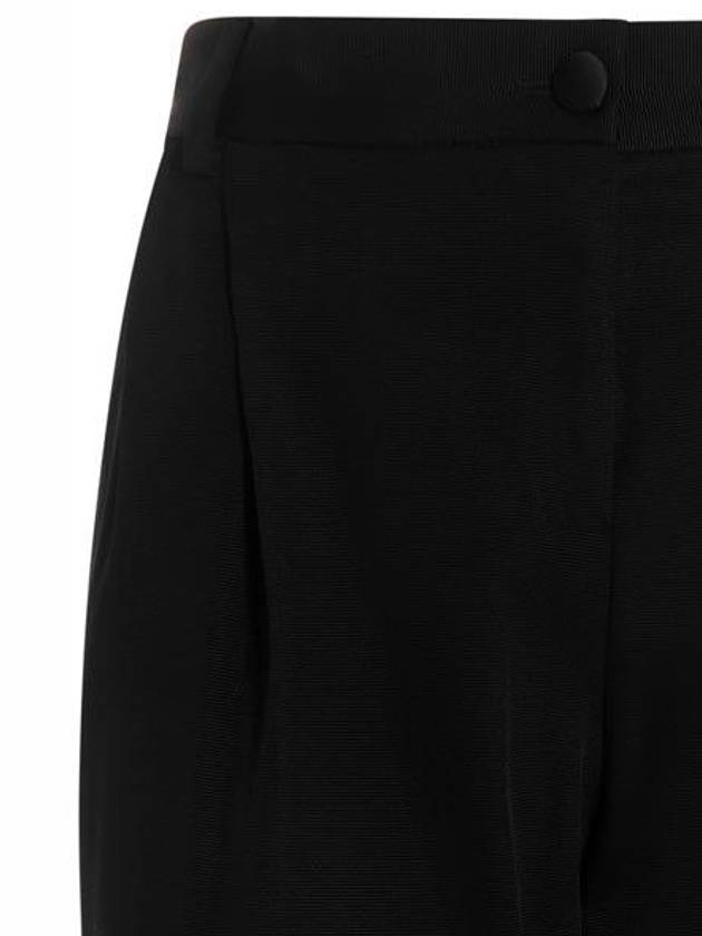 Women's Satin Effect Straight Pants Black - DOLCE&GABBANA - BALAAN 4