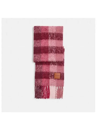 Plaid Oversized Fit Muffler Merlot - COACH - BALAAN 2