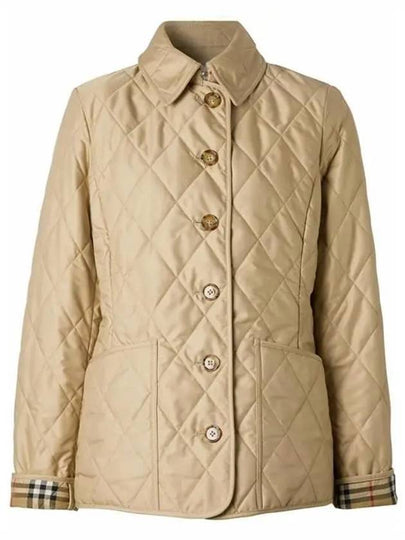 Diamond Quilted Thermoregulated Jacket New Chino Beige - BURBERRY - BALAAN 2