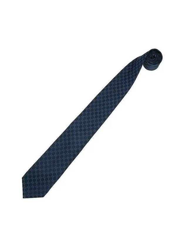 GG Pattern Silk Tie Navy - GUCCI - BALAAN 3