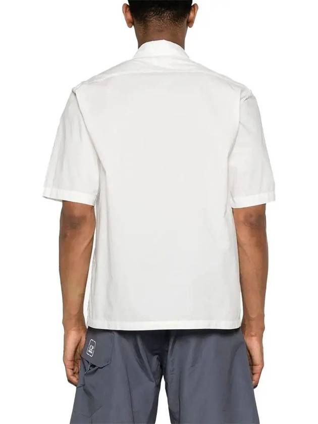 Cotton Popeline Short Sleeve Shirt White - CP COMPANY - BALAAN 4