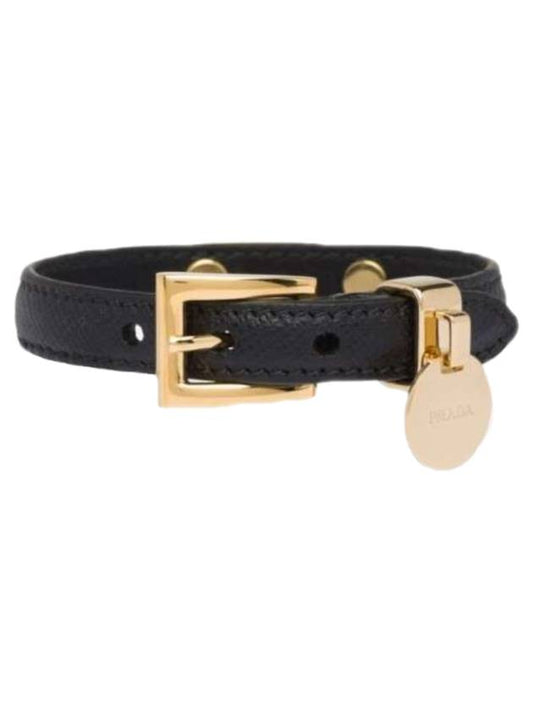 Saffiano Metal Logo Gold Hardware Bracelet Black - PRADA - BALAAN 2