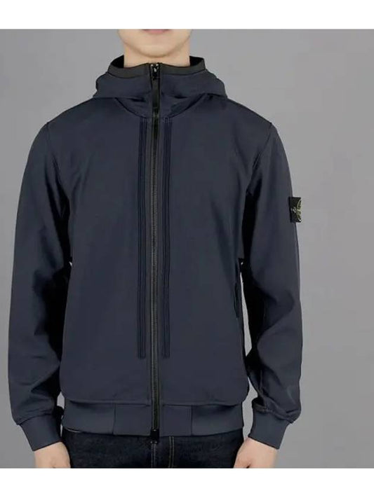 Wappen Patch Soft Shell Hooded Jacket Navy - STONE ISLAND - BALAAN 2