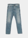 Leather Label Denim Jeans Blue - GUCCI - BALAAN 2