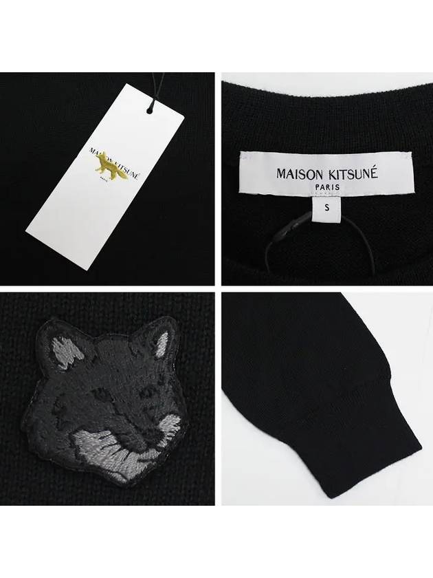 Bold Fox Head Wool Knit Top Black - MAISON KITSUNE - BALAAN 7