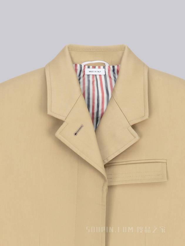 RWB Loop Tab High Armhole Mackintosh Single Coat Beige - THOM BROWNE - BALAAN 3