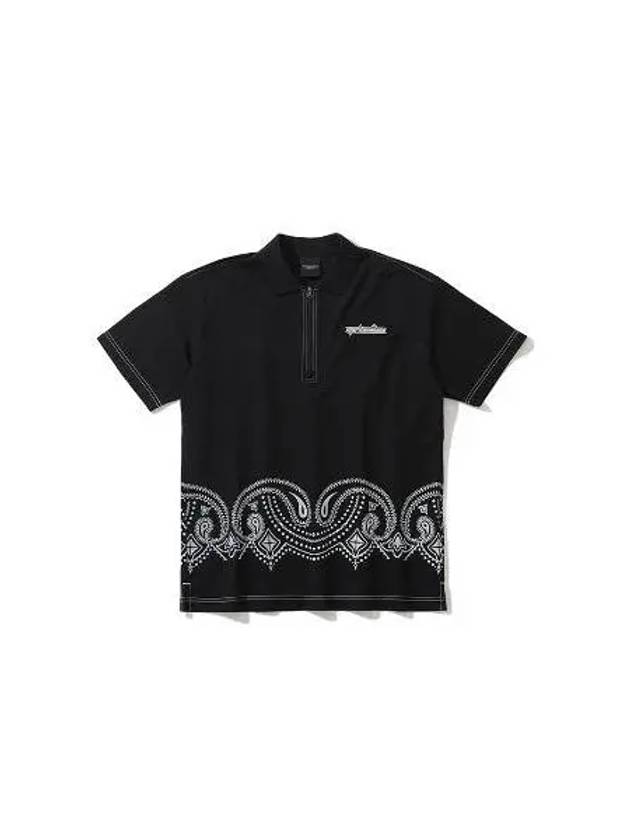 M CD PAISLEY PATTERN POINT HALF ZIP UP SS POLO LQ2CX58M - MARK & LONA - BALAAN 1