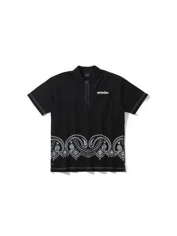 M CD PAISLEY PATTERN POINT HALF ZIP UP SS POLO LQ2CX58M - MARK & LONA - BALAAN 1