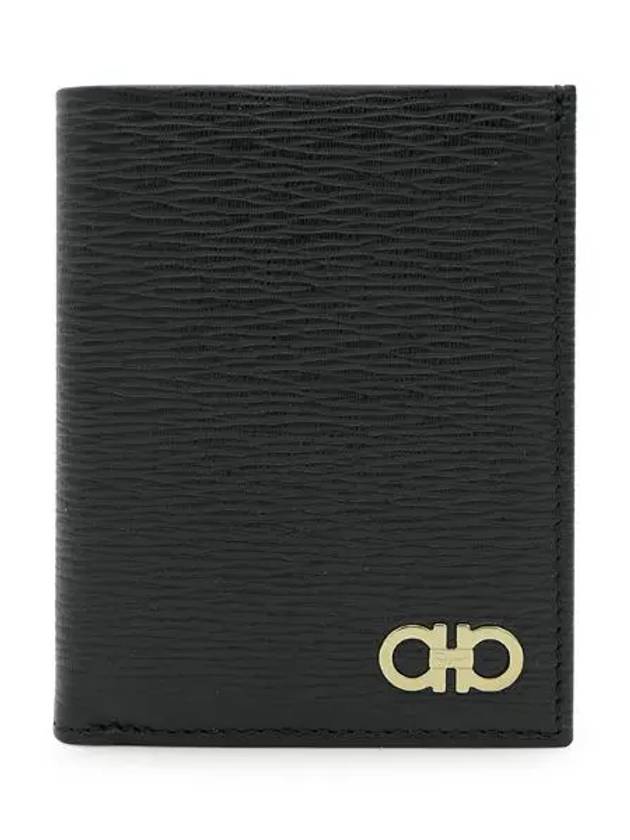 Revival Gancini Compact Half Wallet Black - SALVATORE FERRAGAMO - BALAAN 2