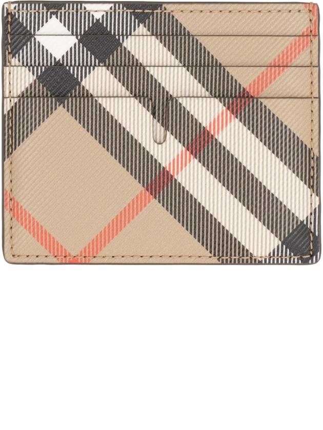 Check Card Wallet Beige - BURBERRY - BALAAN 3