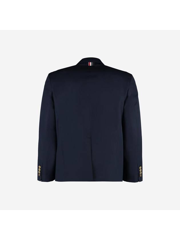 Typewriter Cloth Grosgrain Placket Sport Jacket Navy - THOM BROWNE - BALAAN 3