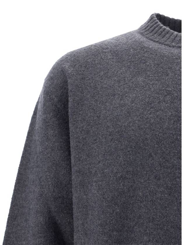 Crewneck Wool Knit Top Ash Grey - JIL SANDER - BALAAN 5