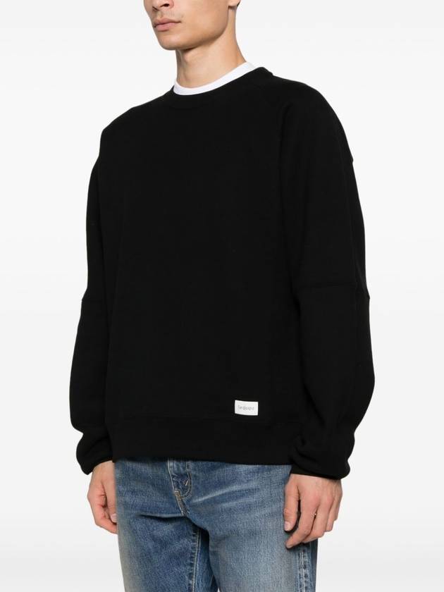 Cotton Sweatshirt Black - SAINT LAURENT - BALAAN 4