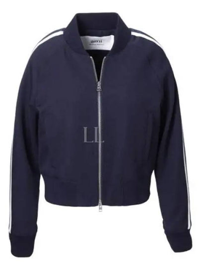 Zip-Up Bomber Jacket Navy - AMI - BALAAN 2