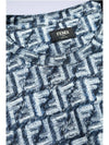 FF Cotton Short Sleeve T-Shirt Blue - FENDI - BALAAN 4