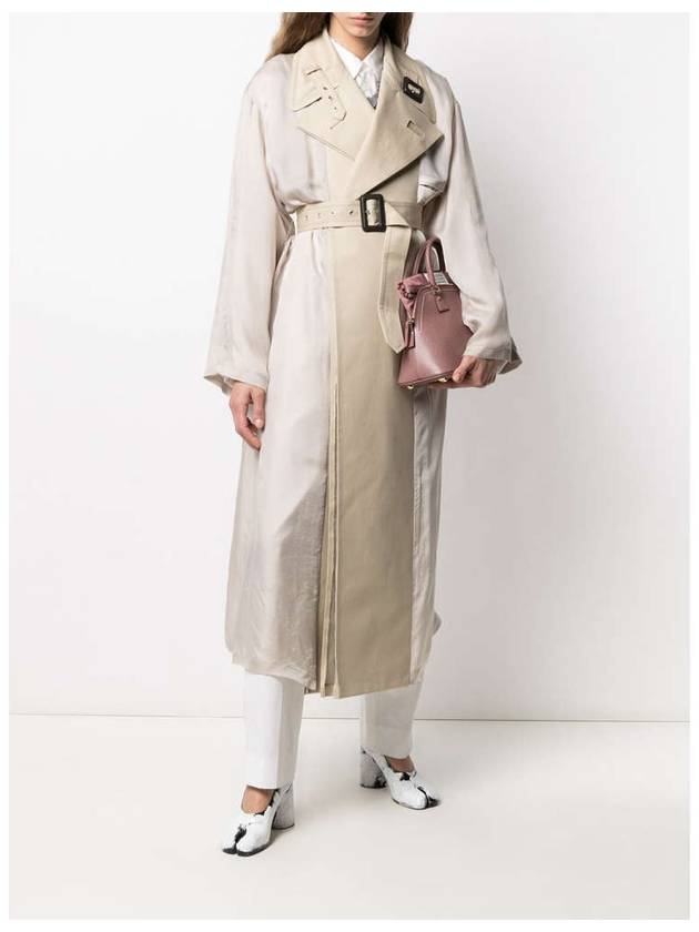 numbering patch two-tone trench coat beige - MAISON MARGIELA - BALAAN.
