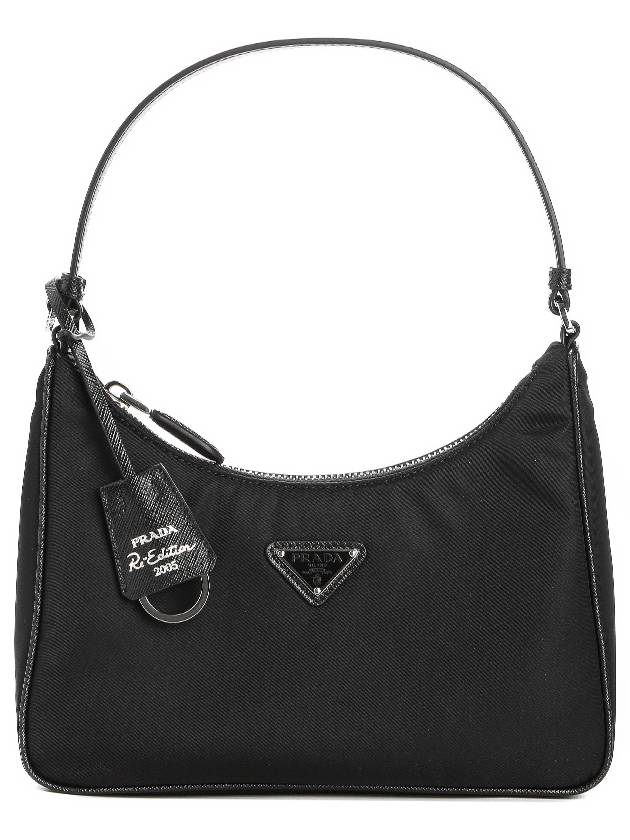 Re-Edition 2005 Silver Logo Re-Nylon Saffiano Mini Shoulder Bag Black - PRADA - BALAAN 2