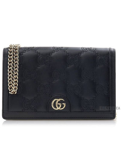 Matelasse Chain Half Wallet Black - GUCCI - BALAAN 2