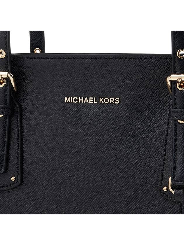 Voyager Medium Cross Grain Leather Tote Bag Black - MICHAEL KORS - BALAAN.