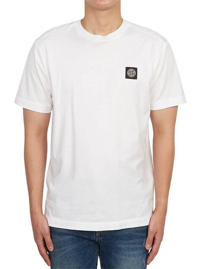 Slimfit Cotton Jersey Short Sleeve T-shirt White - STONE ISLAND - BALAAN 2