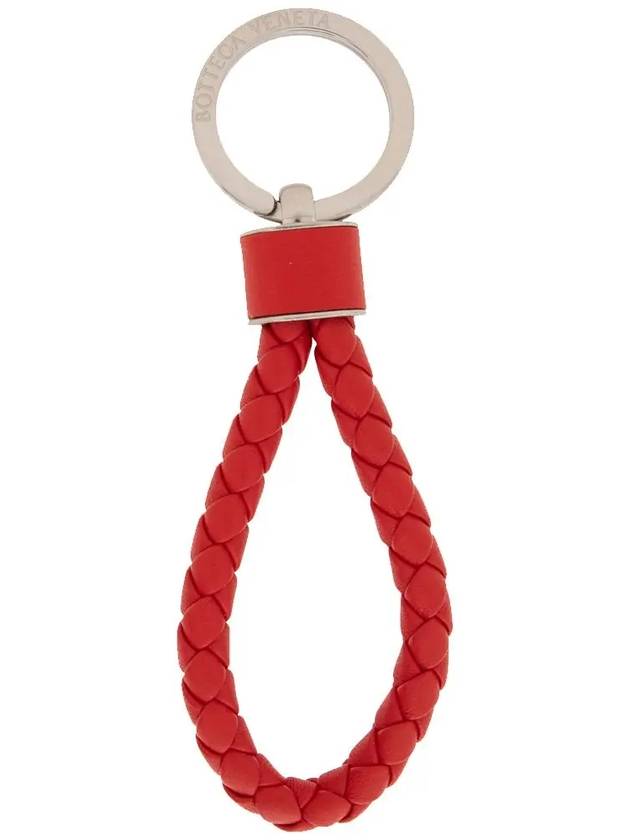 Intrecciato Leather Key Holder Red - BOTTEGA VENETA - BALAAN 2