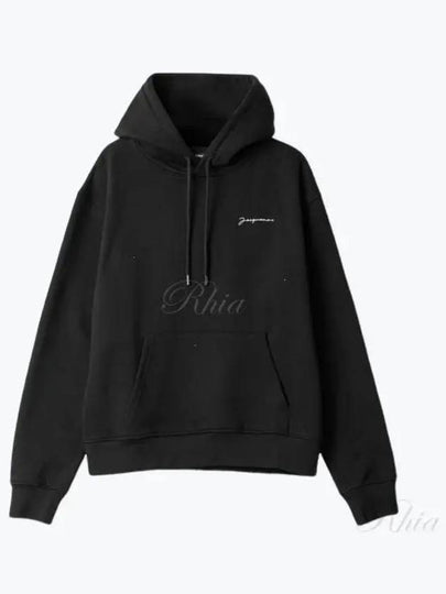 Le Brode Logo Cotton Hoodie Black - JACQUEMUS - BALAAN 2