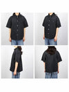 Triangle Logo Denim Short Sleeve Shirt Black - PRADA - BALAAN 3