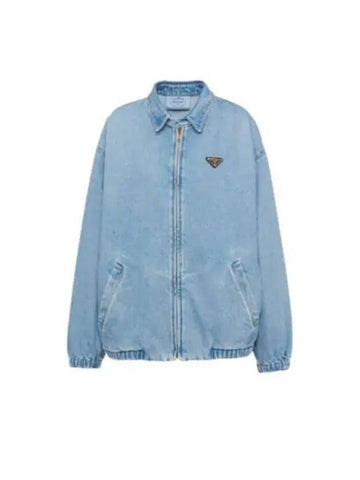 24 GFB310 S 000 14CC F0BAU Logo Denim Jacket - PRADA - BALAAN 1