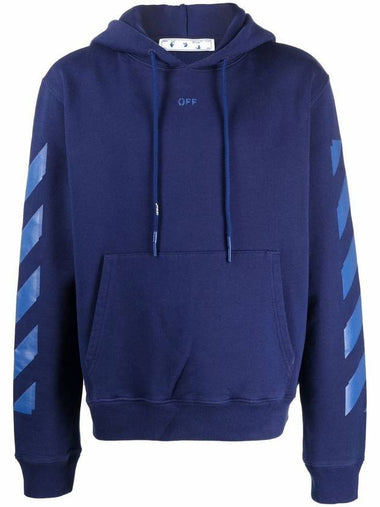 Rubber Arrow Slim Fit Hoodie Blue - OFF WHITE - BALAAN 1