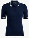 Women's Rib Cotton Short Sleeve Polo Shirt Navy - G/FORE - BALAAN 2