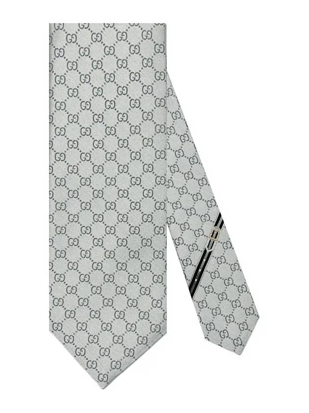 GG Pattern Silk Tie Silver - GUCCI - BALAAN 2