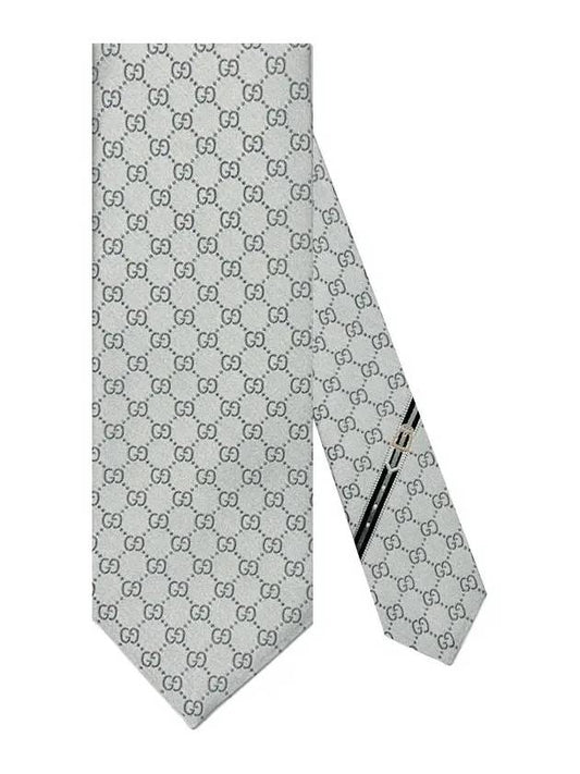 GG Pattern Silk Tie Silver - GUCCI - BALAAN 2