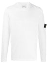 Men's Logo Wappen Crew Neck Knit Sweatshirt White - STONE ISLAND - BALAAN 1