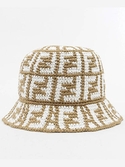 FF Motif Crochet Bucket Hat Beige - FENDI - BALAAN 2