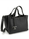 T Timeless Leather Small Tote Bag Black - TOD'S - BALAAN 2