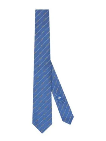 Horsebit Silk Jacquard Neck Tie Blue Yellow - GUCCI - BALAAN 2