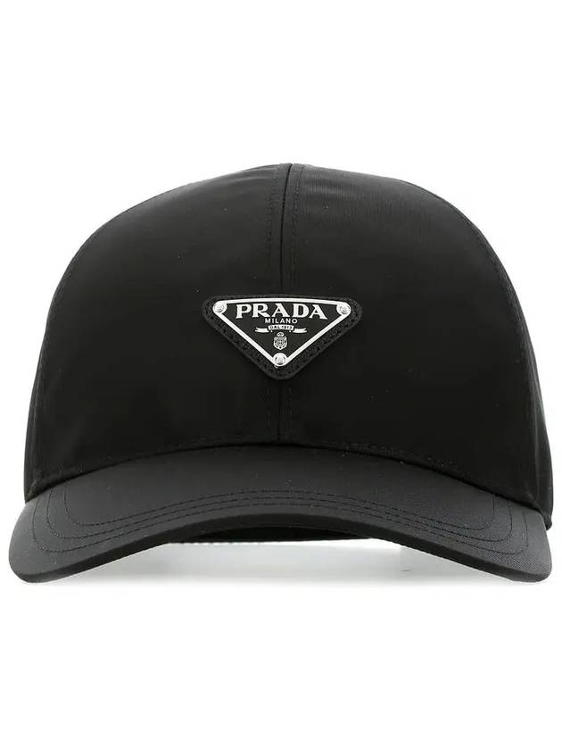 Triangle Logo Nylon Ball Cap Black - PRADA - BALAAN 3