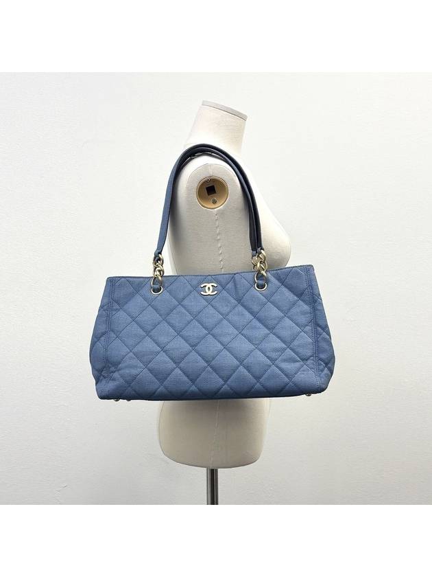 Light blue quilted denim canvas 8th division chain shoulder bag 4VCHB27321 - CHANEL - BALAAN 6