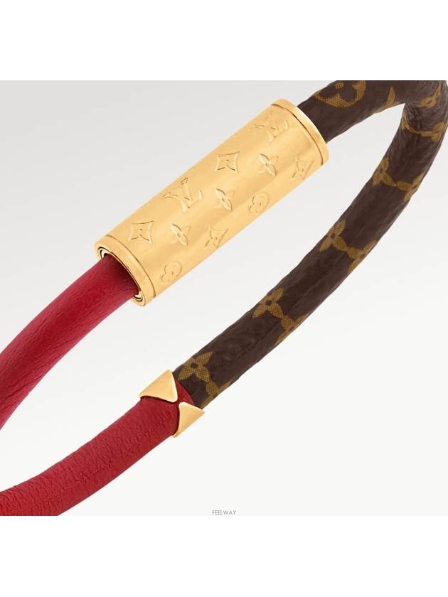 Daily Confidential Monogram Canvas Bracelet Brown Red - LOUIS VUITTON - BALAAN 4