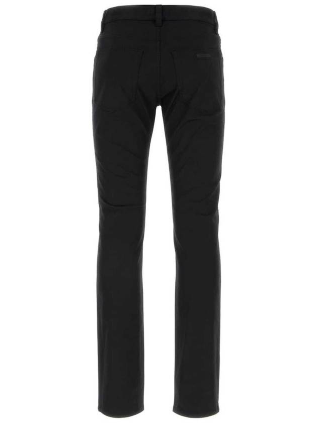 Stretch Drill Five-Pocket Cotton Jeans Black - PRADA - BALAAN 3