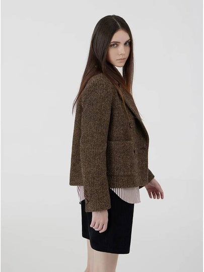 Short herringbone double jacket brown - VOYONN - BALAAN 2