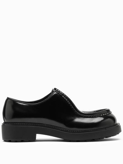 Diapason Opaque Lace-Up Brushed Leather Derby Black - PRADA - BALAAN 2