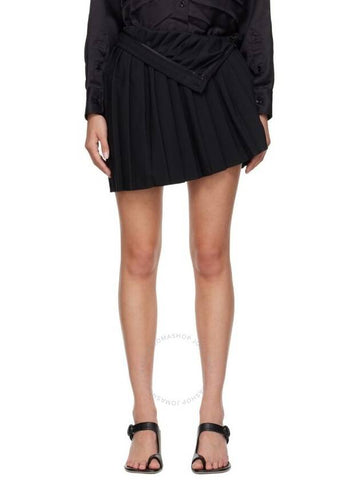 MM6 Maison Margiela Asymmetric Pleated Miniskirt, Brand Size 42 (US Size 8) - MAISON MARGIELA - BALAAN 1