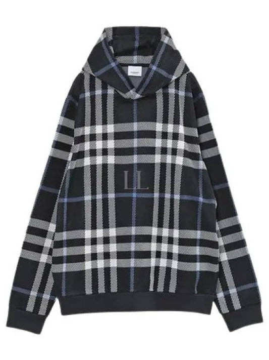 106996 Checkered cotton jacquard hoodie 8070669 Check - BURBERRY - BALAAN 1